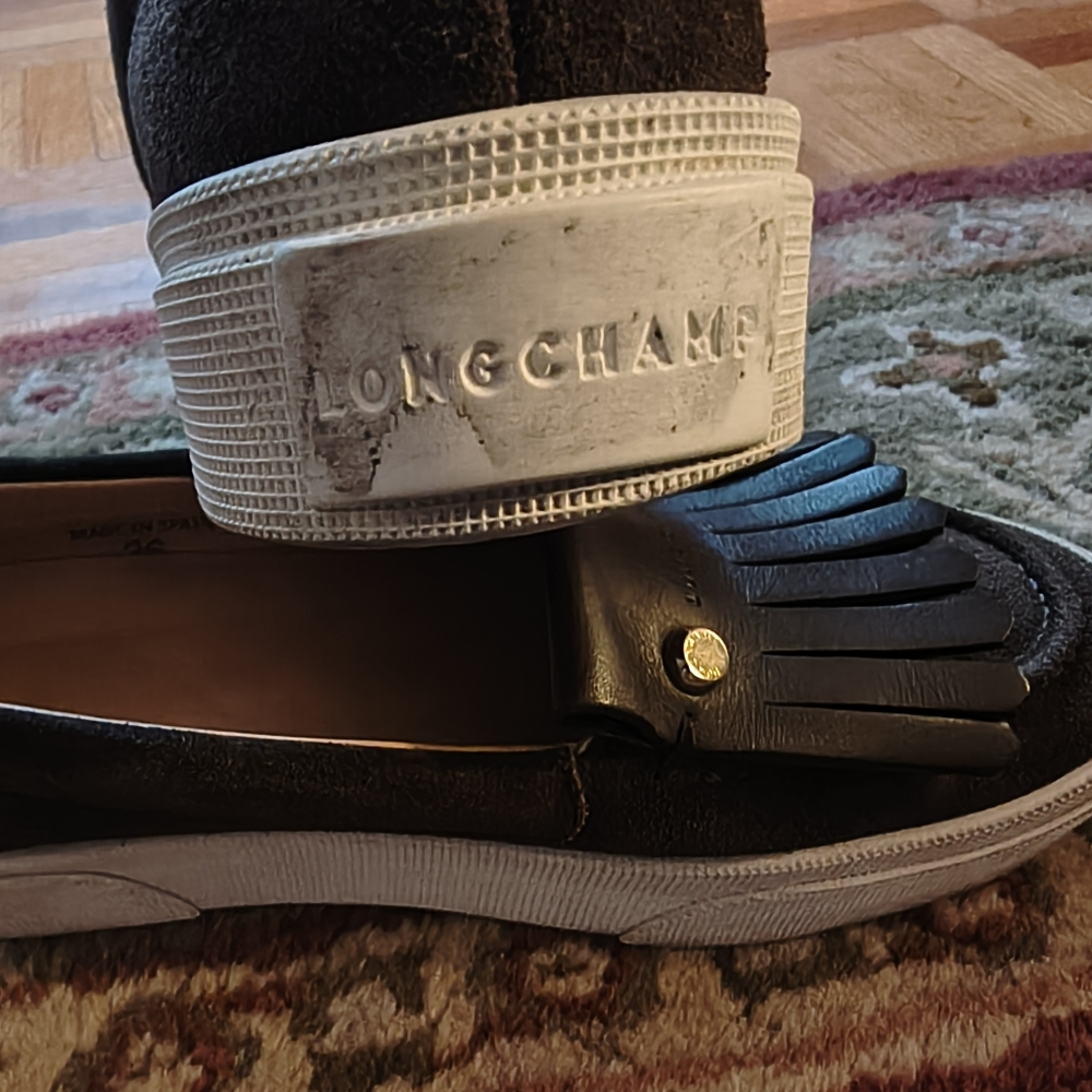 Longchamp Brown Leather And Suede Ghillie Fringe Platform Sneakers 36 - Picture 8 of 9